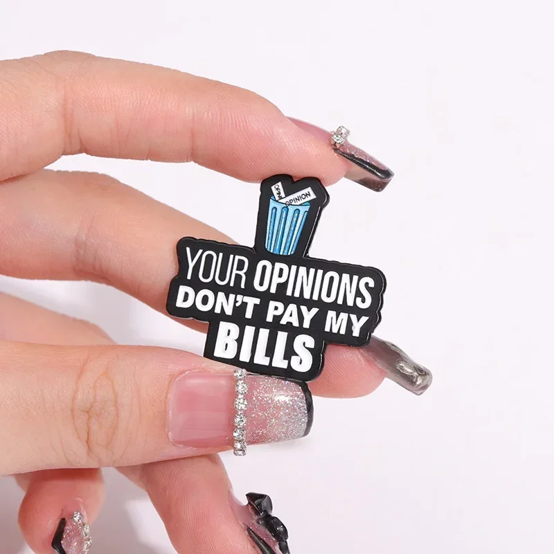 Your Opinions Don't Pay My Bills Enamel Pin Garbage Can Funny Satirical Quote Metal Brooch Backpack Badge Jewelry Gift Wholesale