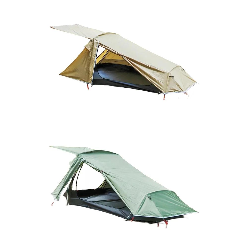 2-Person Tunnel Tent Constructed from 210T Polyester and 210D Oxford Fabric for Weather Resistance and Light Carry Weight