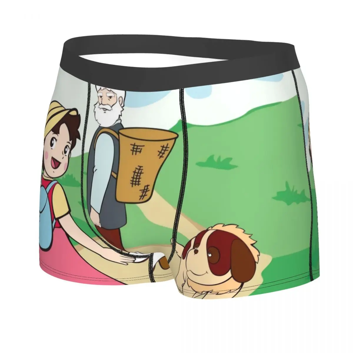 Custom Sexy Anime Heidi Girl Of The Alps Boxers Shorts Underpants Male Breathbale Heidi Peter Grandpa Briefs Underwear