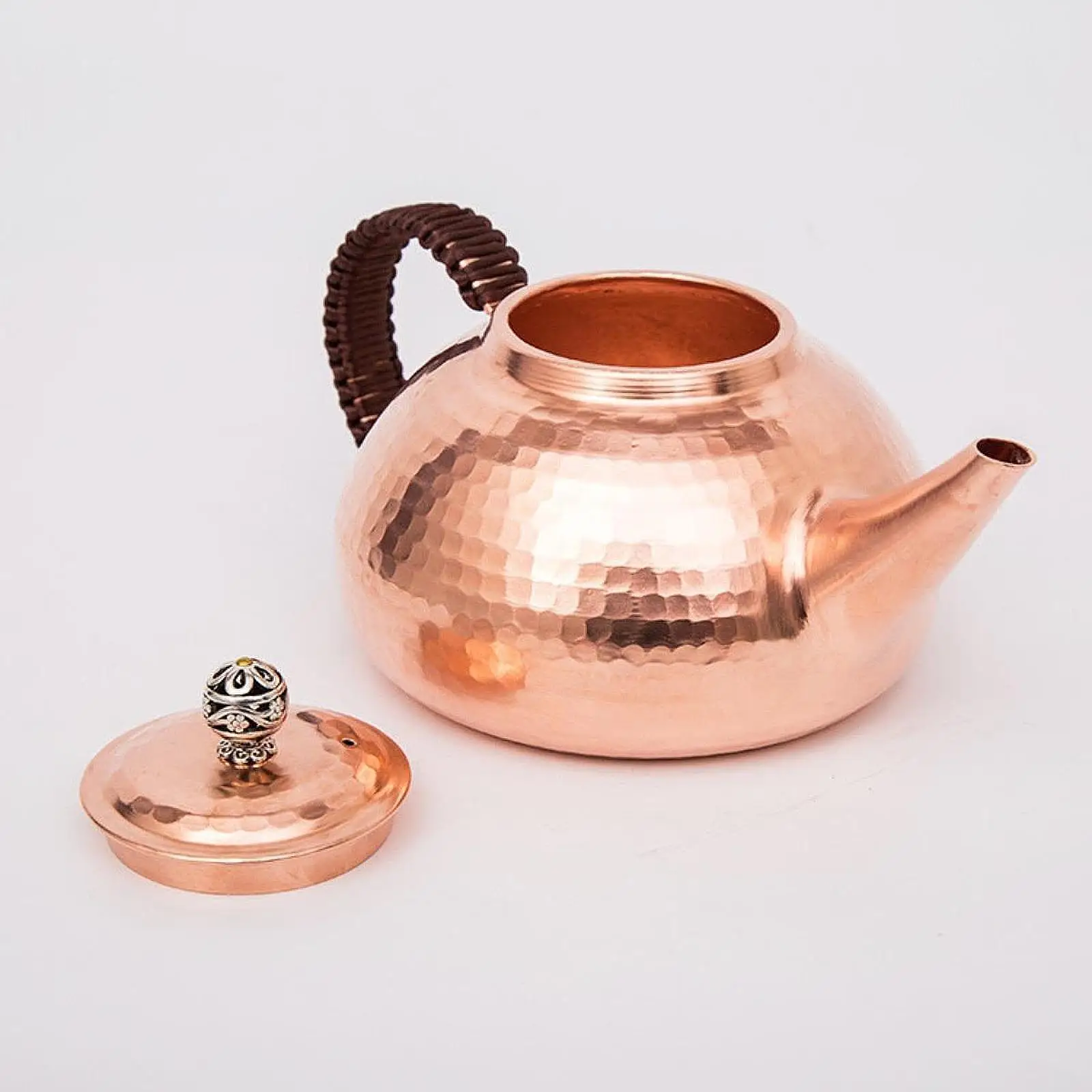 

Violet Copper Teapot Tea Dispenser 1.0L Roped Handle Tea Maker Kettle Coffee