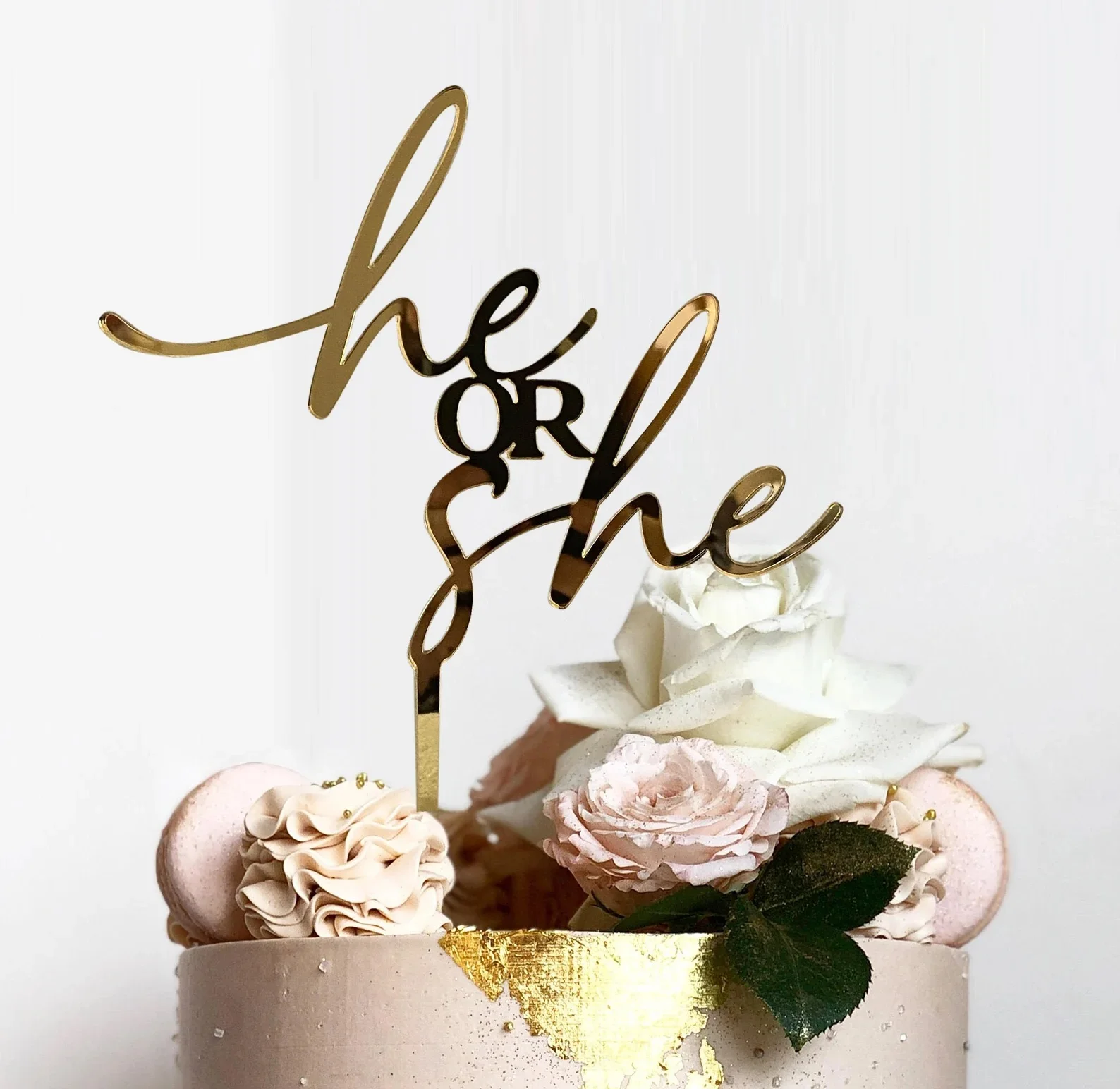 

He or She Cake Topper | Gender Reveal Cake Topper | Baby Shower Cake Topper | Baby Shower Decoration