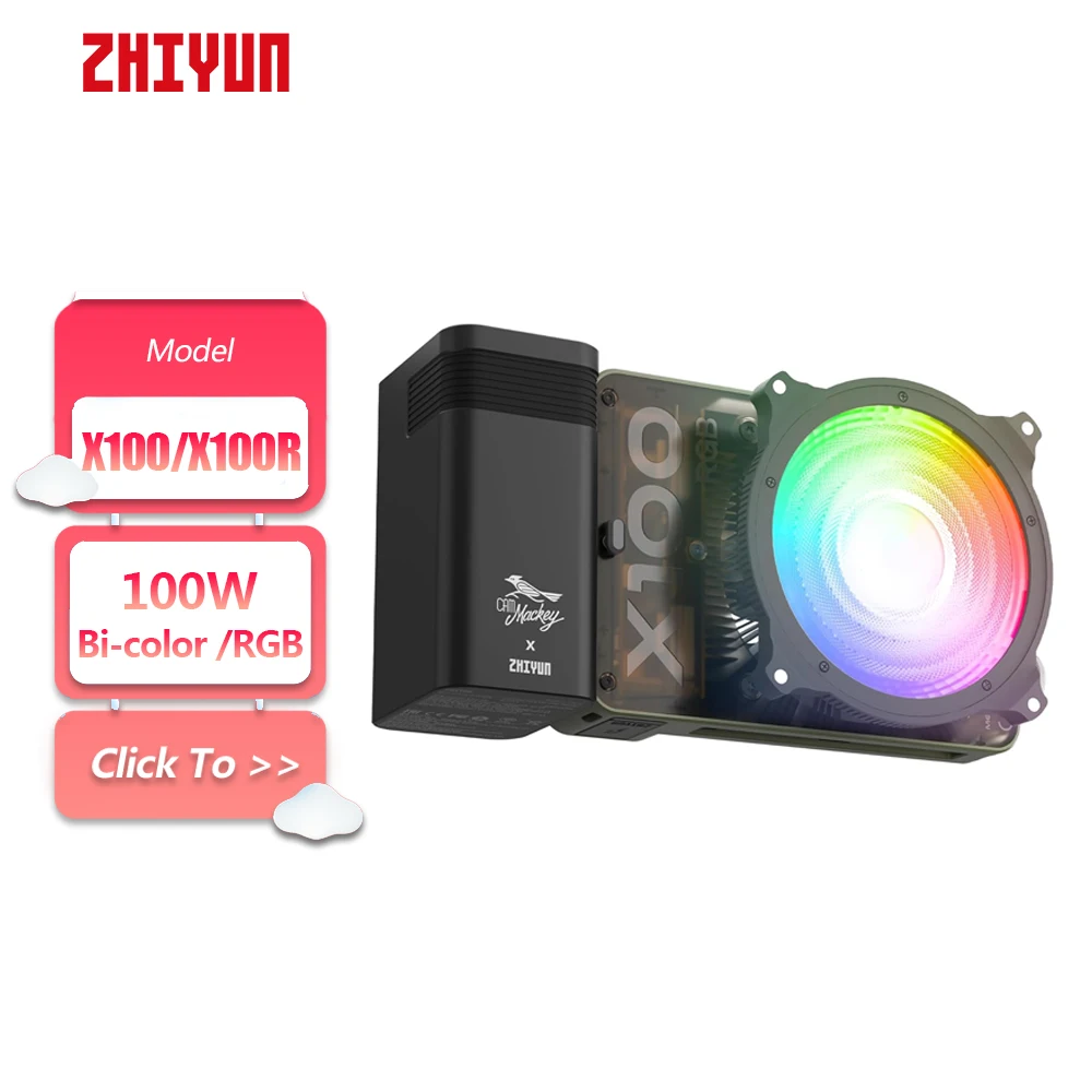 Photography Lighting App - ZHIYUN X100 100W 양색 RGB LED