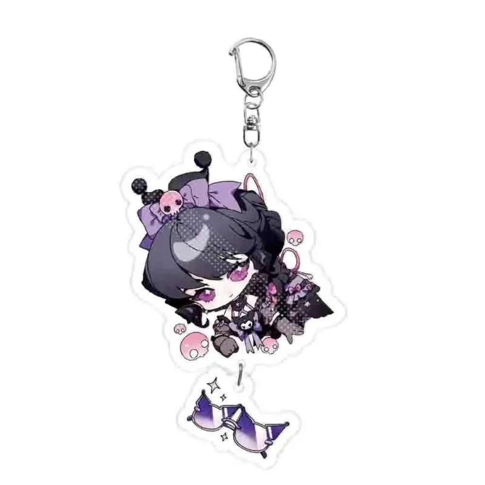 كارتون لطيف Q نسخة لعبة الهوية الخامس شخصية ايسوب كارل بيرسي سلسلة مفاتيح مصنوعة من الأكريليك على ظهره دلاية مجوهرات أصدقاء زوجين هدية