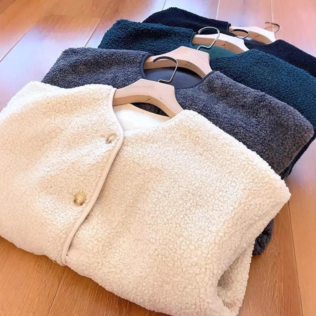 

Beautiful Fleece Coat Warm And Comfortable for Autumn Winter Lazy Style Cotton Jacket Women's Upper Wear