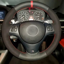 Non-Slip Suede Car Steering Wheel Braid For BMW M Sport M3 E90 E91 E92 E93 E87 E81 E82 E88 X1 E84 Car Steering Wheel Cover