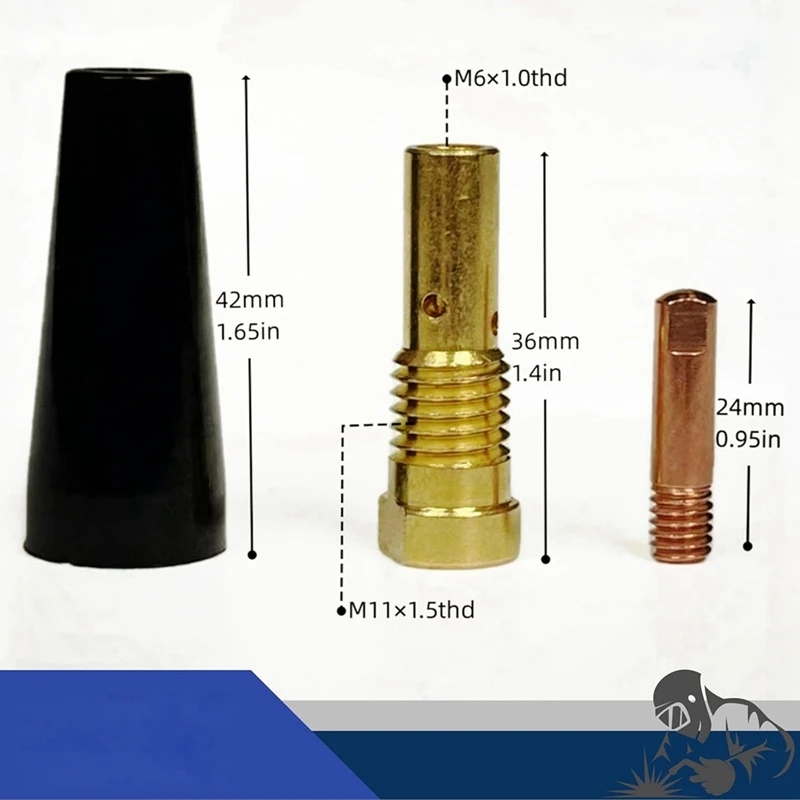 Kit de acessórios para pistola de soldagem, bicos sem gás com núcleo de fluxo de 24 peças, acessórios de soldagem mig