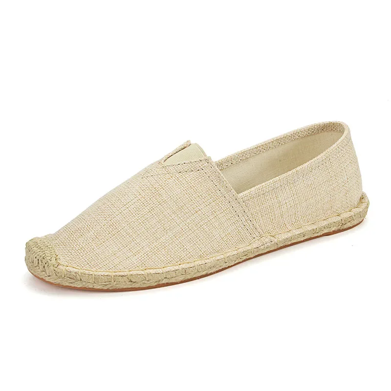 Plus Size 35-45 Women Sewing Flax Shoes Slip on Loafers Casual Shoes Woman Espadrilles Hemp Canvas Flat Shoes