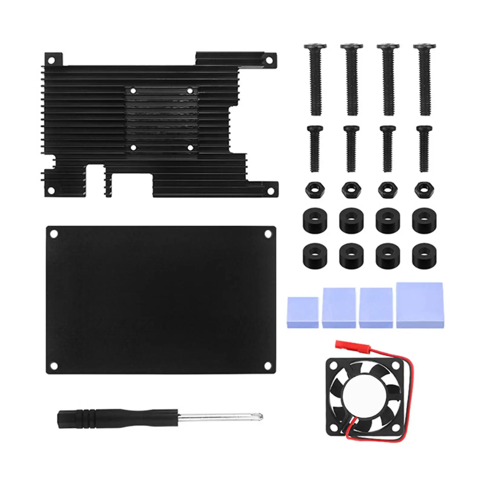 Aluminum Alloy Case Unassembled with Cooling Fan Part Metal Enclouse Practical Supply