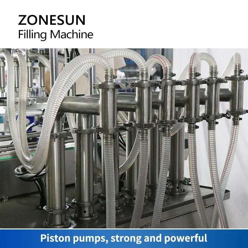 ZONESUN ZS-YT6T-6V Автоматическая разливочная машина Смесительный бак Эмульгарующий блендер Поршневой насос Косметическое моющее средство Шампунь Бутылка сока