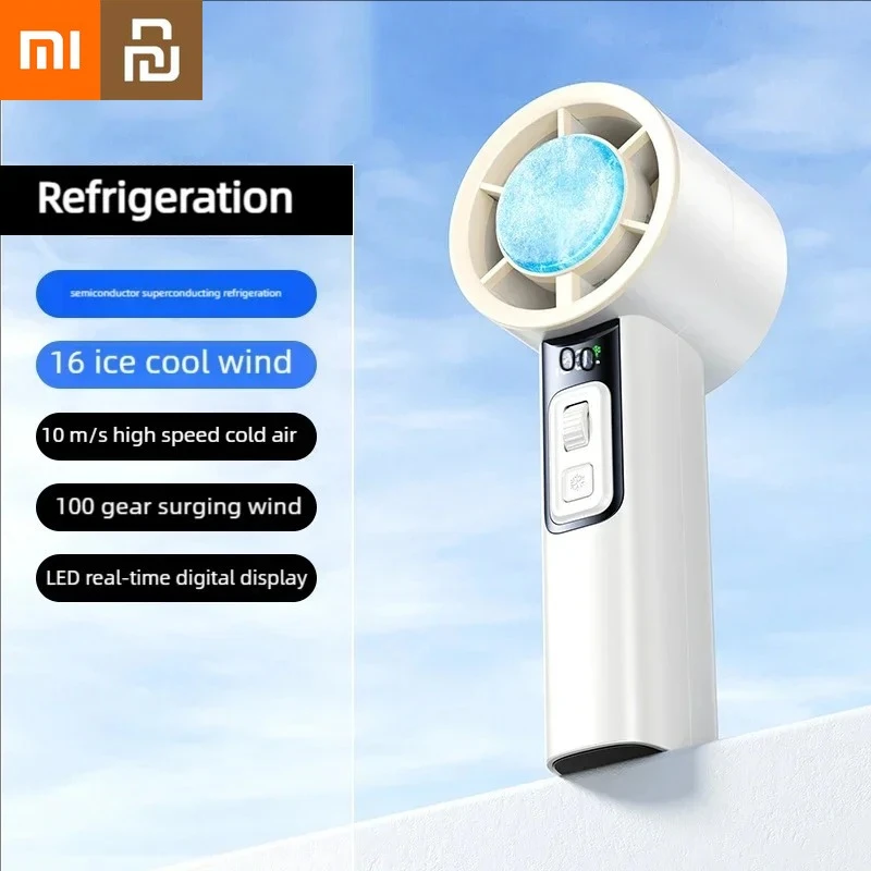 

Xiaomi Youpin Portable Fan Refrigeration 100 Speed Wireless Quick Cooling Air Conditioner Hand Fan Travel High Speed Wind Fan