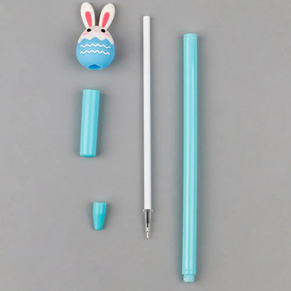 Conjunto de caneta gel escrita para escola, escrita suave, ovo de páscoa, caneta gel coelho, desenho bonito dos desenhos animados, tinta de secagem rápida, aderência confortável