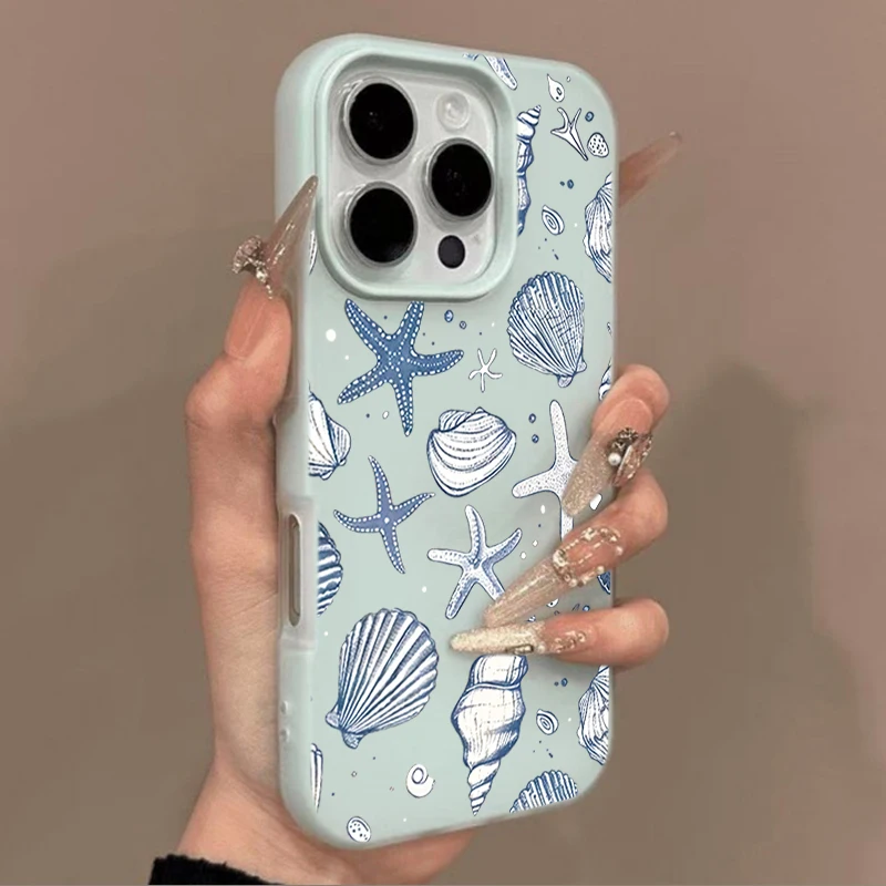 Blue Marine Organism Jelly Color Phone Case for iPhone 11 12 13 14 15 16 17 Pro Max 17 Air 17e 16e 16 7 8 Plus X XS XR SE2 Cover view 4