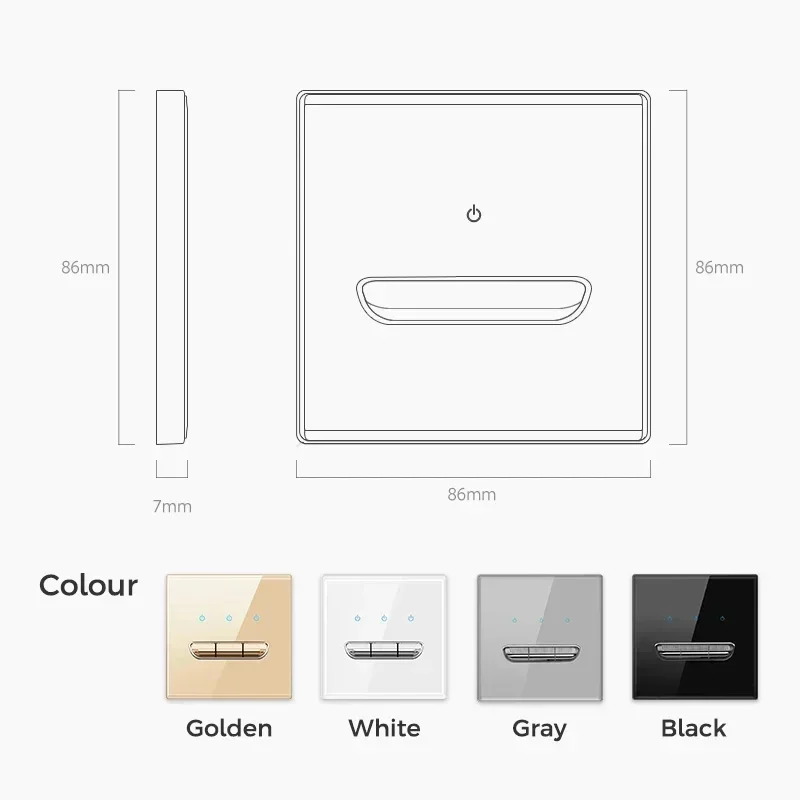European British French Standard Tempered Glass Switch Socket with Indicator Light , Self-Reset 1 2 3 4 Gang Wall Panel Outlets - Image 5
