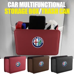 1PCS Car Emblem Storage Box Car Door Seat Back Organizer Accessories For Alfa Romeo Giulia 147 Mito Stelvio Sportiva Giulietta