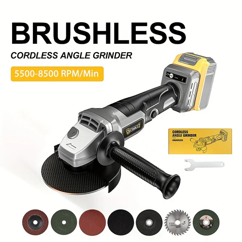 

Аккумуляторный угол, АдаптацияDewalt 20 ВАкумулятор, 8500 поворотов/хвилин, Бесщеточная полировка — маленький подшипник 5/8-11 дюймов