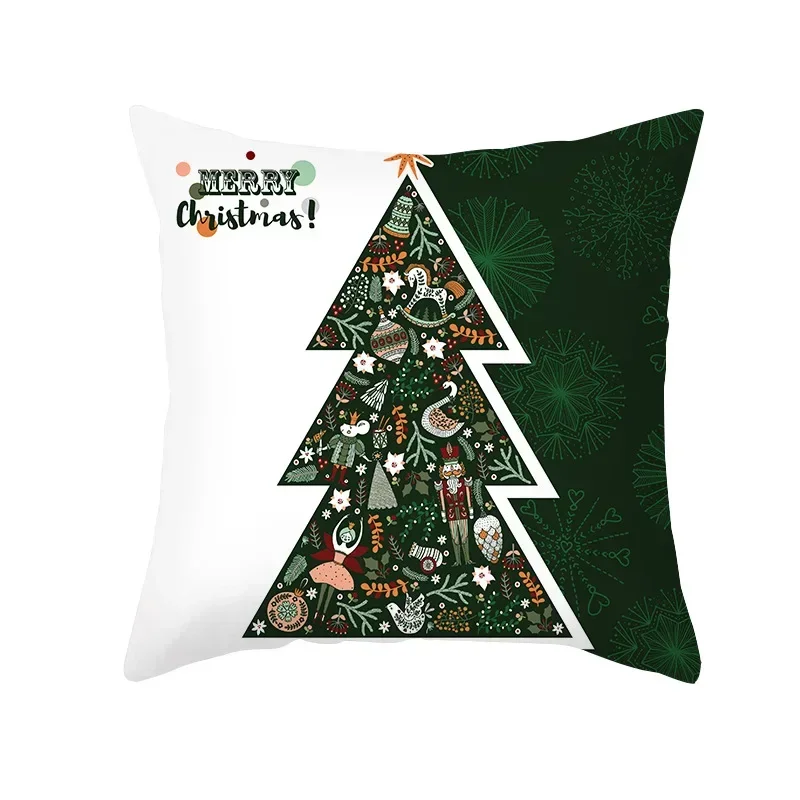 Christmas Pillowcase  Tree Fairy Tale Nutcracker   New Year Sofa Car Cushion Cover Customizable