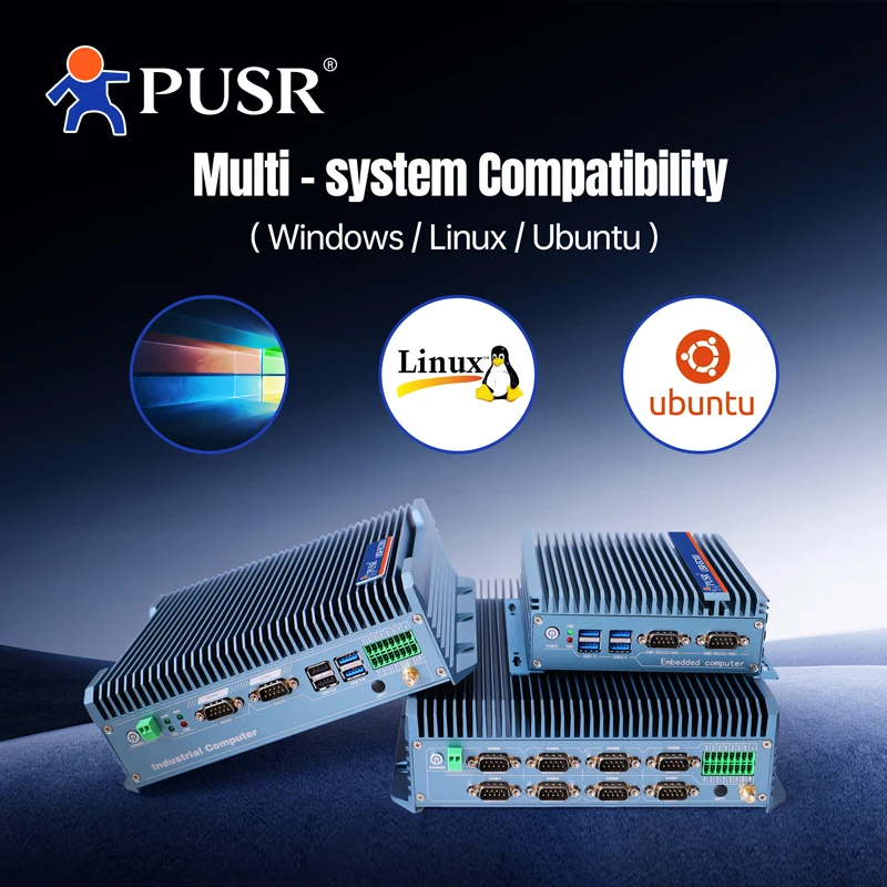 PUSR X86 ordinateur industriel intégré contrôleurs IoT Mini pièces sans ventilateur RJ45 Gigabit Ethernet I3 I5 I7 7200U tout en un Pc USR-EC