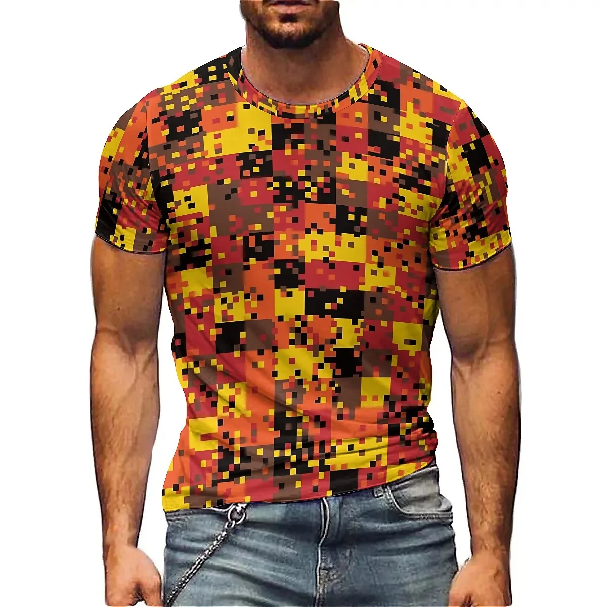 

2027 New Street Style Men's 3D Printed Short-Sleeve T-Shirt - Couple Outfit Men's Top