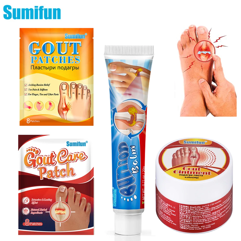 

4 Type Sumifun Gout Pain Relief Patch Toe Bunion Valgus Corrector Knee Lumbar Arthritis Treatment Joint Muscle Health Care Cream