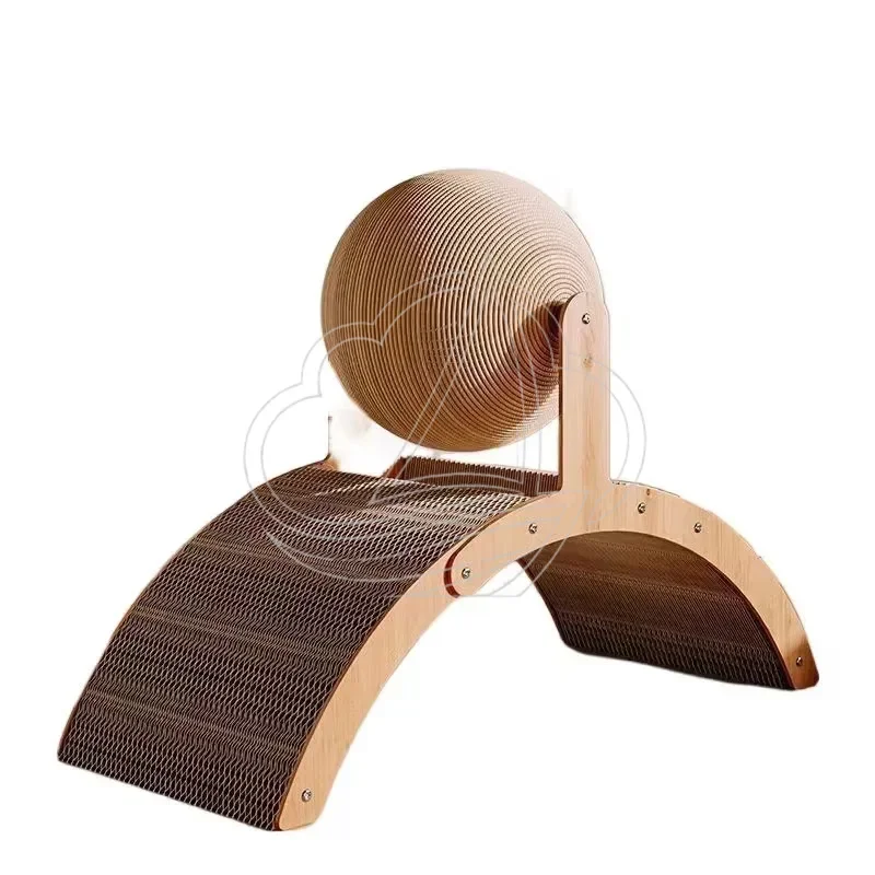 Wooden Cat Scratching Ball, Natural Sisal Scratcher Board, Wear-resistant Cat Scratching Column for Cat Paw Grinding