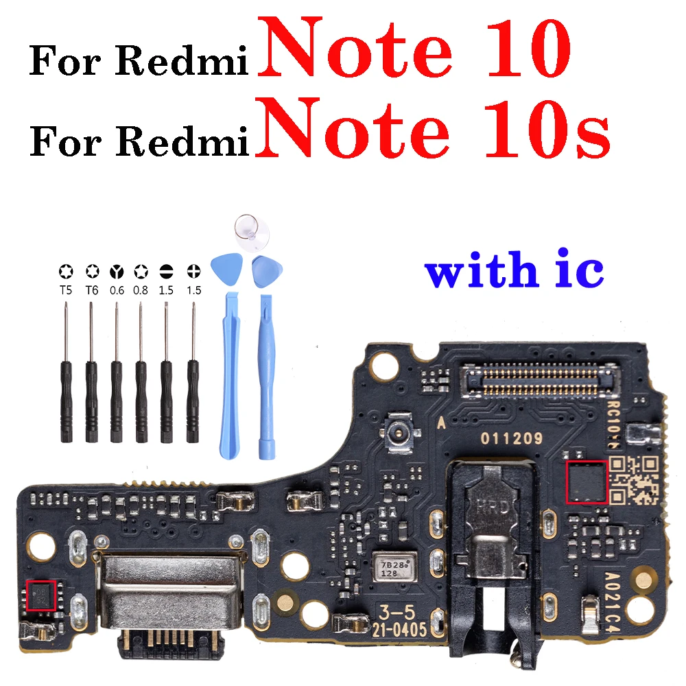 Pop Tested Well USB Charging Port Dock Charger Board Connector Main Motherboard LCD Flex Cable For Xiaomi Redmi Note 10 10s