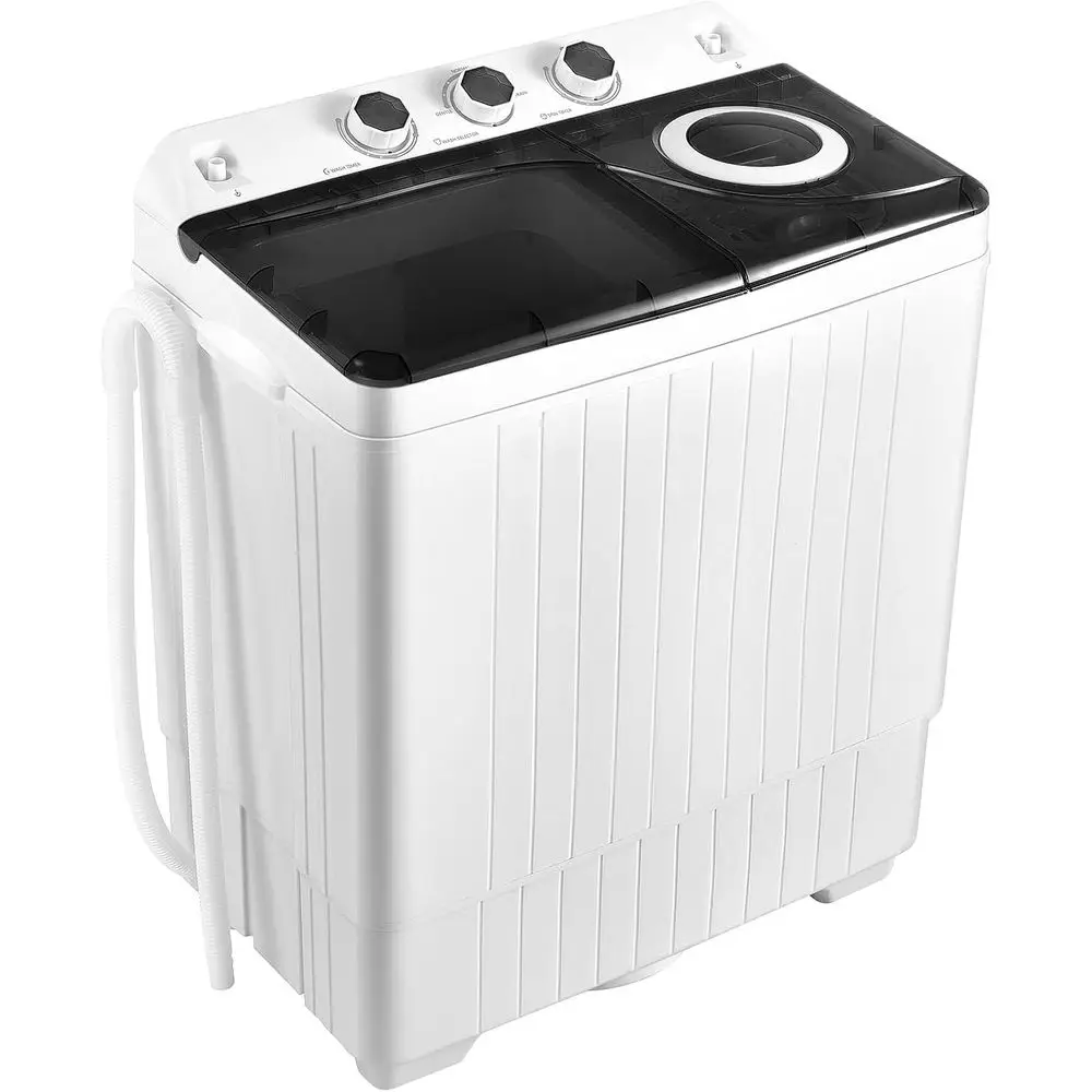 Portable Washing hine, 26lbs Washer and Spinner Combo,18 lbs Washing 8 lbs Spinning, Built-in Drain Pump, w/Timer Control, Dorm