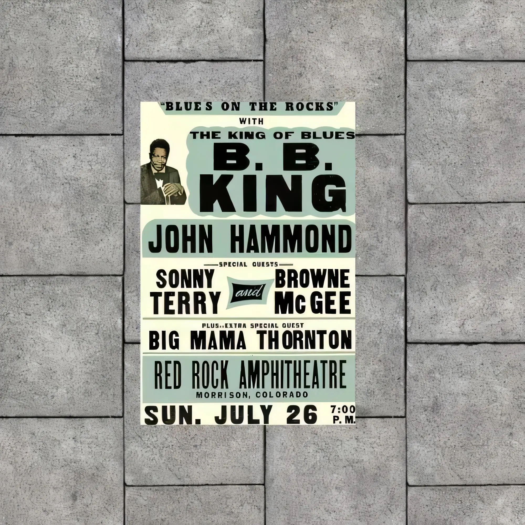 Tin Sign Blues On The Rocks The King Of Blues B.B. King John Hammond Sonny Terry Browne McGee Big Mama Thornton Red Rock Amphith