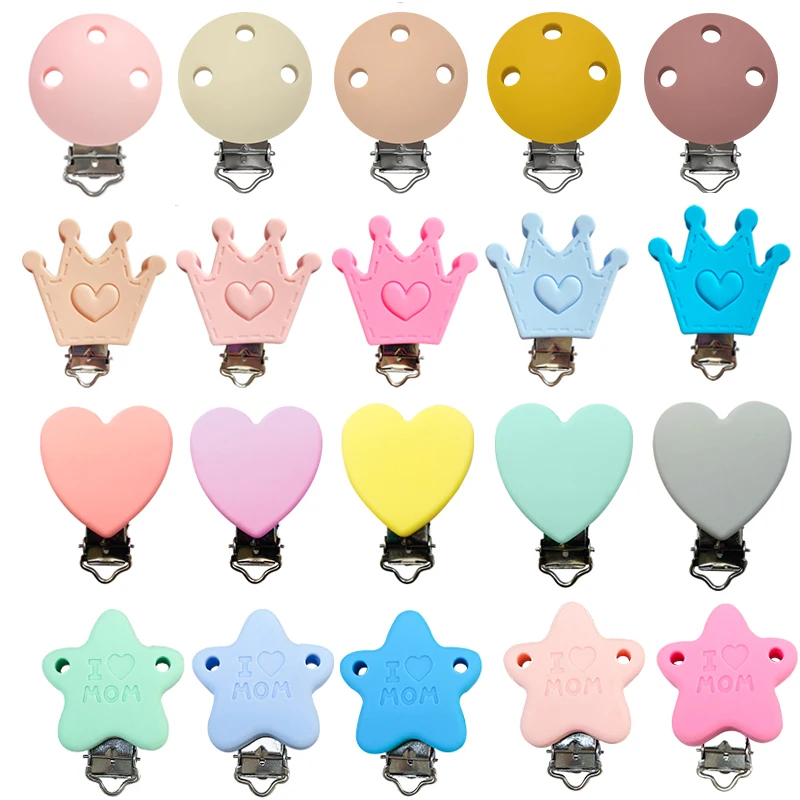 1/3/5/10 Stück Silikon-Kronen-Schnullerclips, lebensmittelechte Beißringe für Babys, DIY-Baby-Schnullerkette, Zubehör