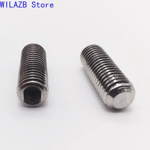 2/10/50개 M3 M4 M5 M6 M8 M10 M12 DIN913 304 A2 스테인리스 스틸 육각 소켓 앨런 플랫 포인트 세트 스크류 그럽 볼트