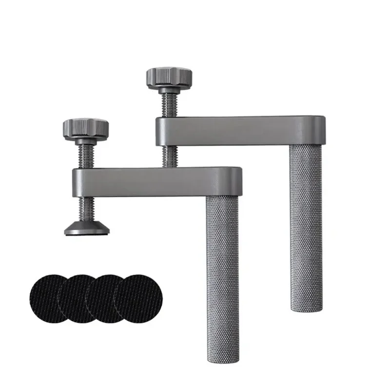 

2 шт. настольные зажимы для фиксации с нескользящей подушечкой, 19 мм, регулируемые алюминиевые зажимы для столов, для деревообработки, инструмент - AA26