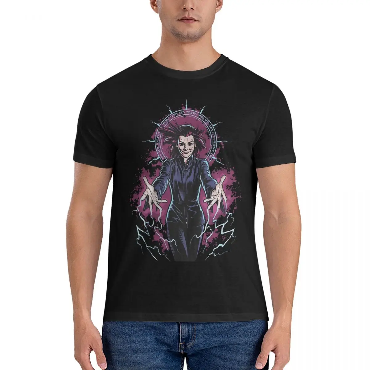 Men's Dark Willow T Shirts Buffy The Vampire Slayer Band Cotton Tops Leisure Short Sleeve Crew Neck Tee Shirt Summer T-Shirts