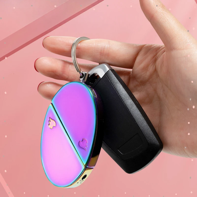 Gas Electric Dual Use Love Folding Lighter Direct Charge Inflatable Charging Lighter Charging Cigarette Lighter Keychain Gift