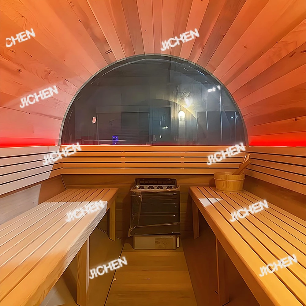 

Hemlock hurtigt opvarmende indendørs fjern-infrarød sauna med full spectrum-varmer til bjælkehytter depositum