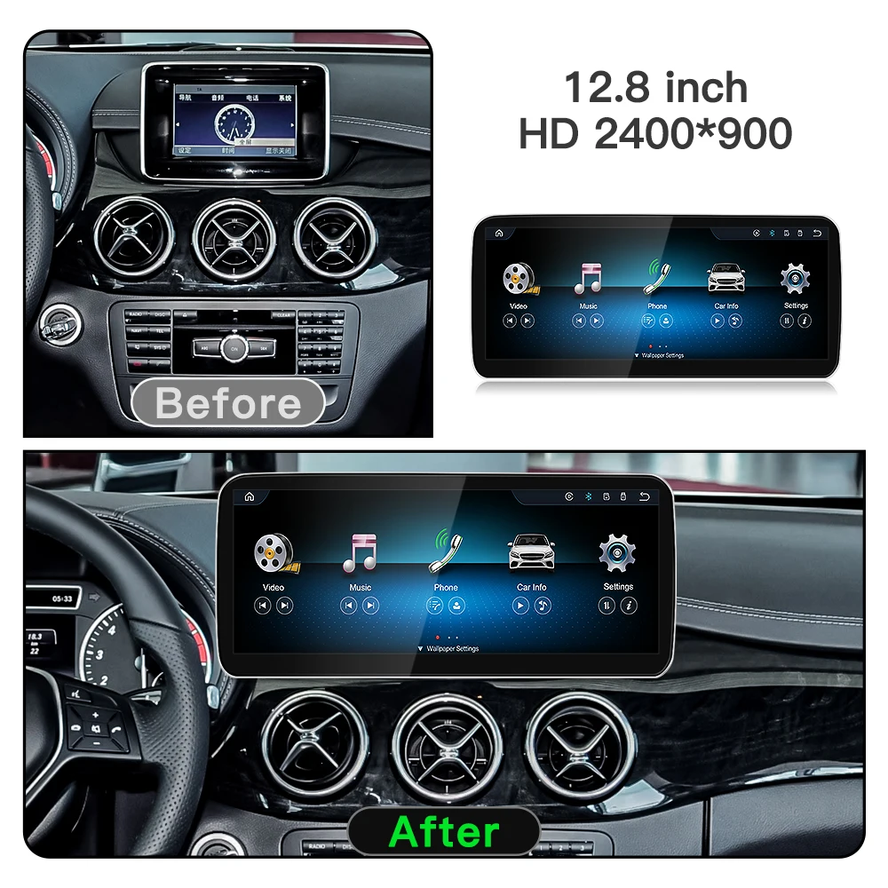 STWEI 2026New Linux System For Mercedes Benz B Class W242 W246 10.25 12.8in Screen Car Video Player Support CarPlay Android Auto