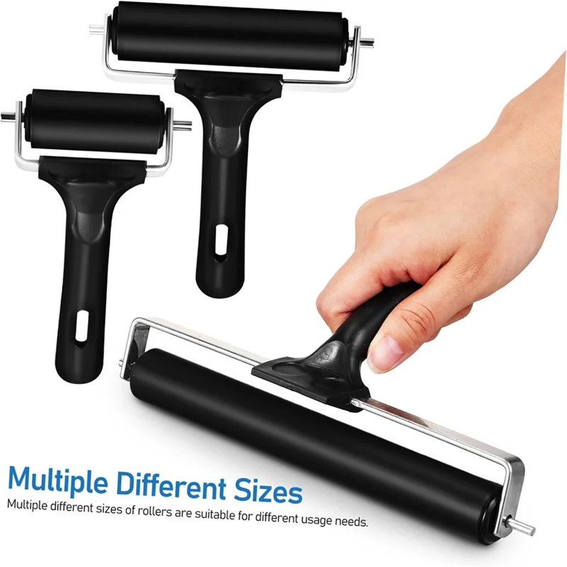 

Latest 3Pcs Drum Baler Reusable Brayers Art Printing Roller Brayers For Gel Printing Gel Printing Roller Reusable Rubber