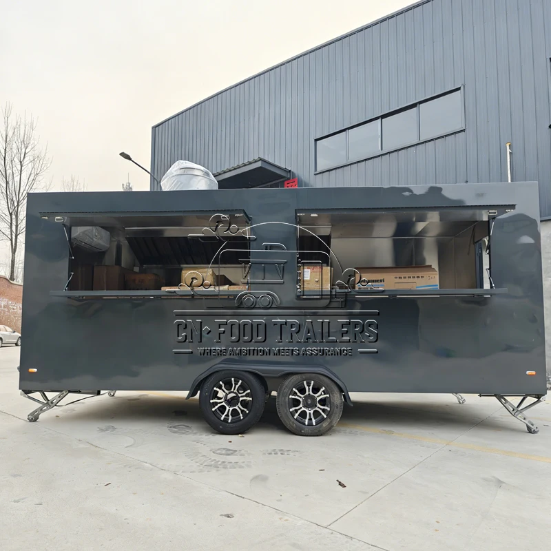

Прицеп для еды CN Сертифицированный CE Прицеп для еды на заказ со барной станцией и оборудованием для общественного питания пиццы и кофе