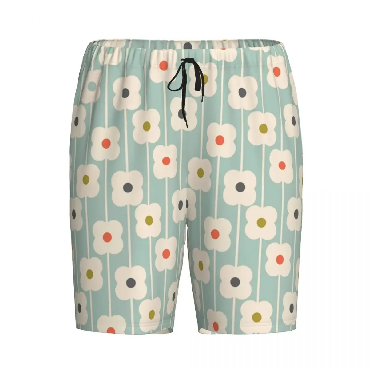 Custom Orla Kiely Abacus Flowers Pajama Shorts Sleepwear Men Elastic Waistband Scandinavian Pattern Sleep Short Pjs with Pockets