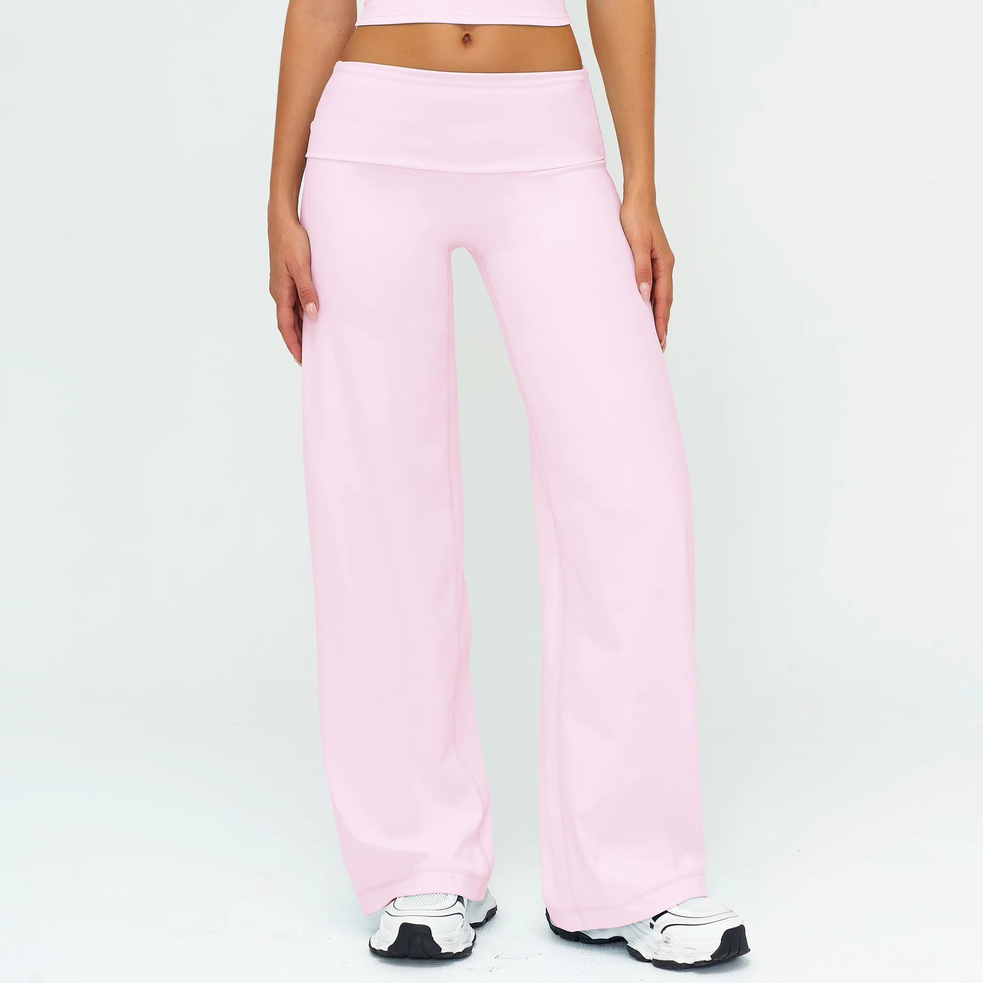 Casual Wide Leg Sweatpants for Women Fold Over Low Rise Flare Yoga Lounge Pants… - Image 2