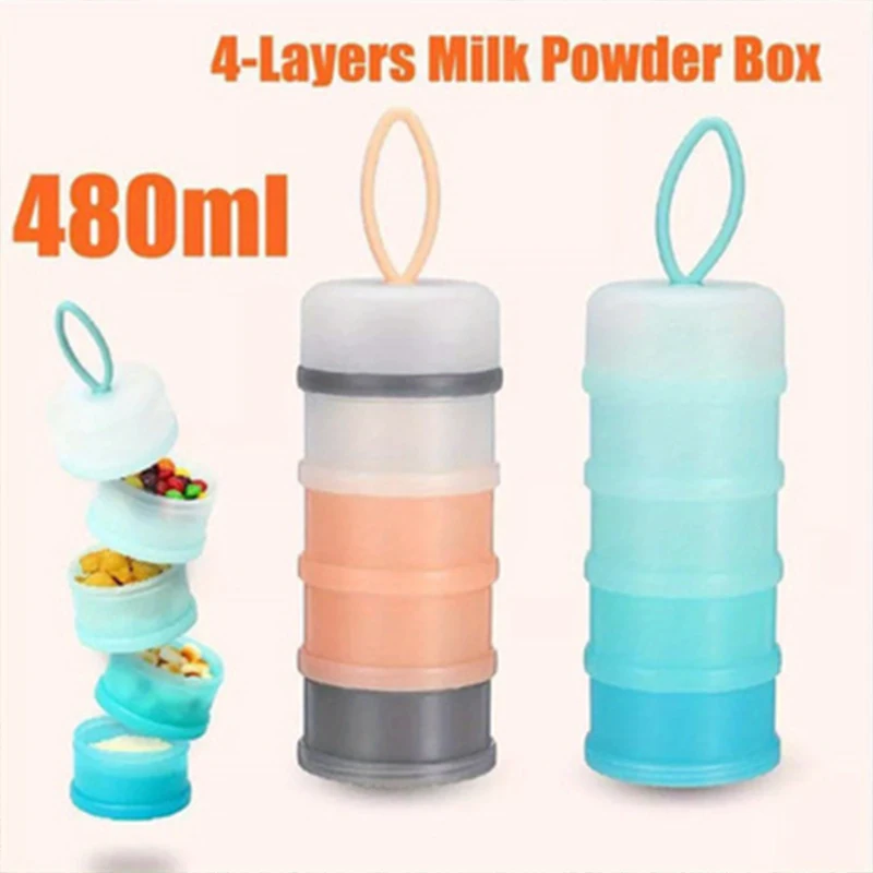 Four-Layer Food Storage Box, Portable Divider Box - Travel-Friendly, Separate Compartments for Baby Formula