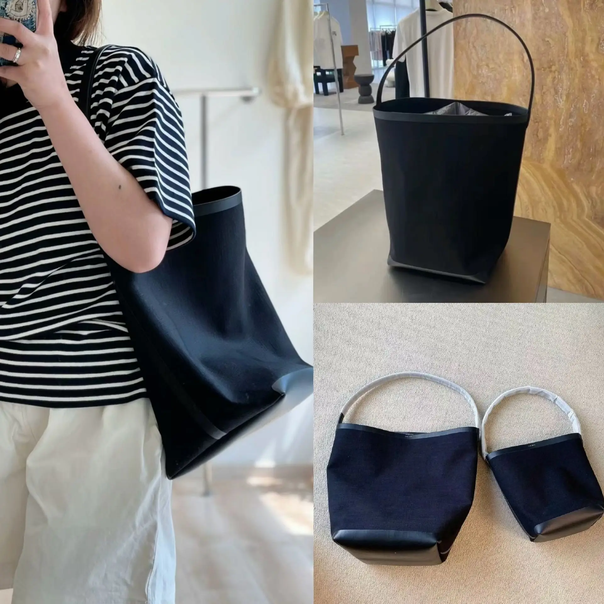 Women's Commuting Hundred R0* Bucket Bag Large Capacity Canvas Shoulder Tote Large Bags Shopping Handbag Women's Package