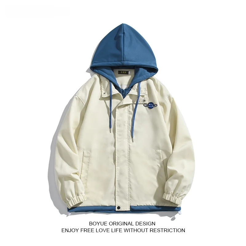 

Мужская толстовка Boyue оверсайз с капюшоном, уличный стиль, тренд колледжа, осень-зима, повседневная верхняя одежда на молнии, с длинными рукавами