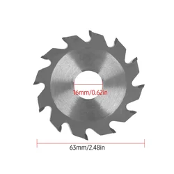 63mm Diameter 16mm 15mm Teeth Carbide Circular Saw Blade Mini TCT Cutting Disc Wood Saw Blades