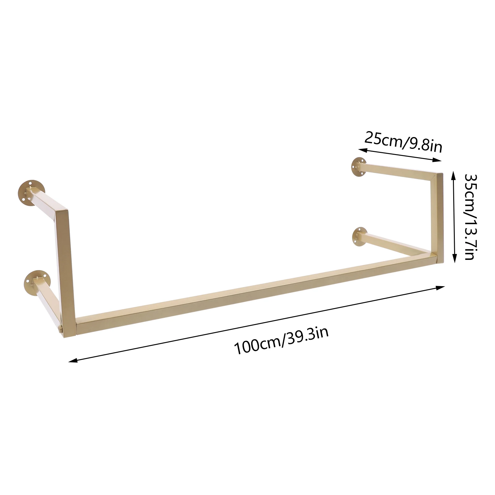 

Gold Clothing Rack,Wall-Mounted Clothes Rack,Modern Clothes Hanging Bar Space-Saving, Vintage Retail Garment Rack 9.8*13.7*39.3"
