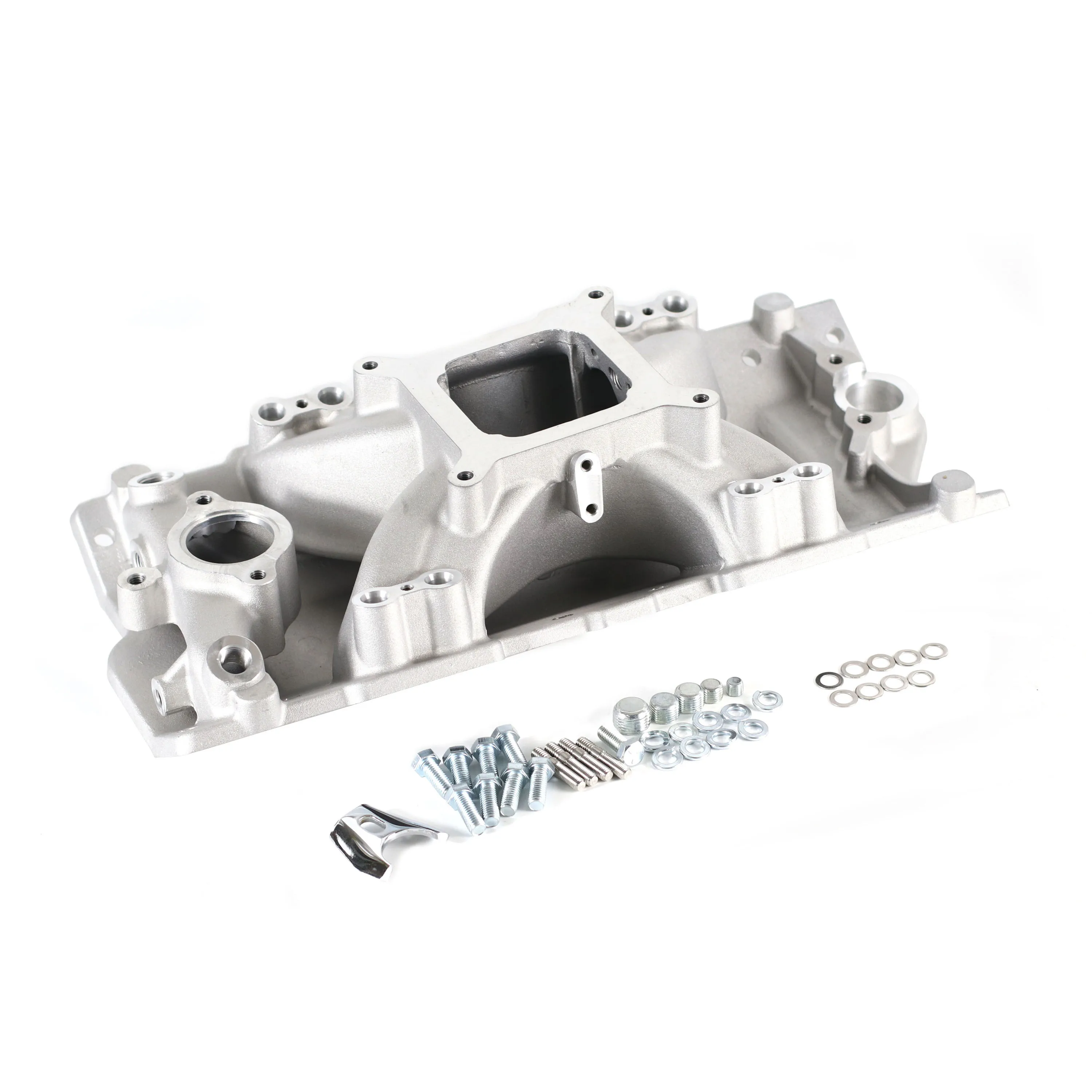 SherryBerg 4 Barrels Throttle Body Intake Manifold EFI SBC 4150 Single Plane Fuel Injection Intake Manifold (Aluminum)  Satin