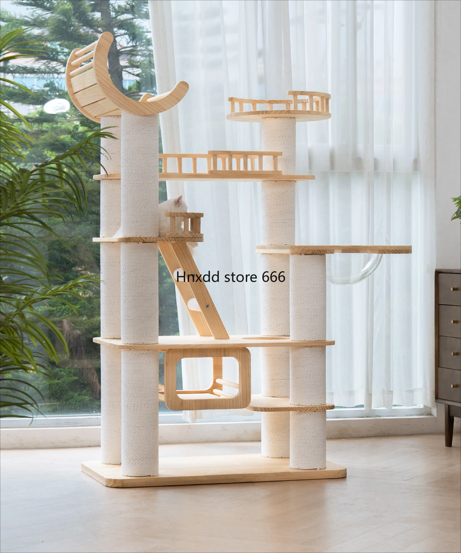 Solid wood cat climbing frame Maine puppet cat house, medium and large luxury high-end