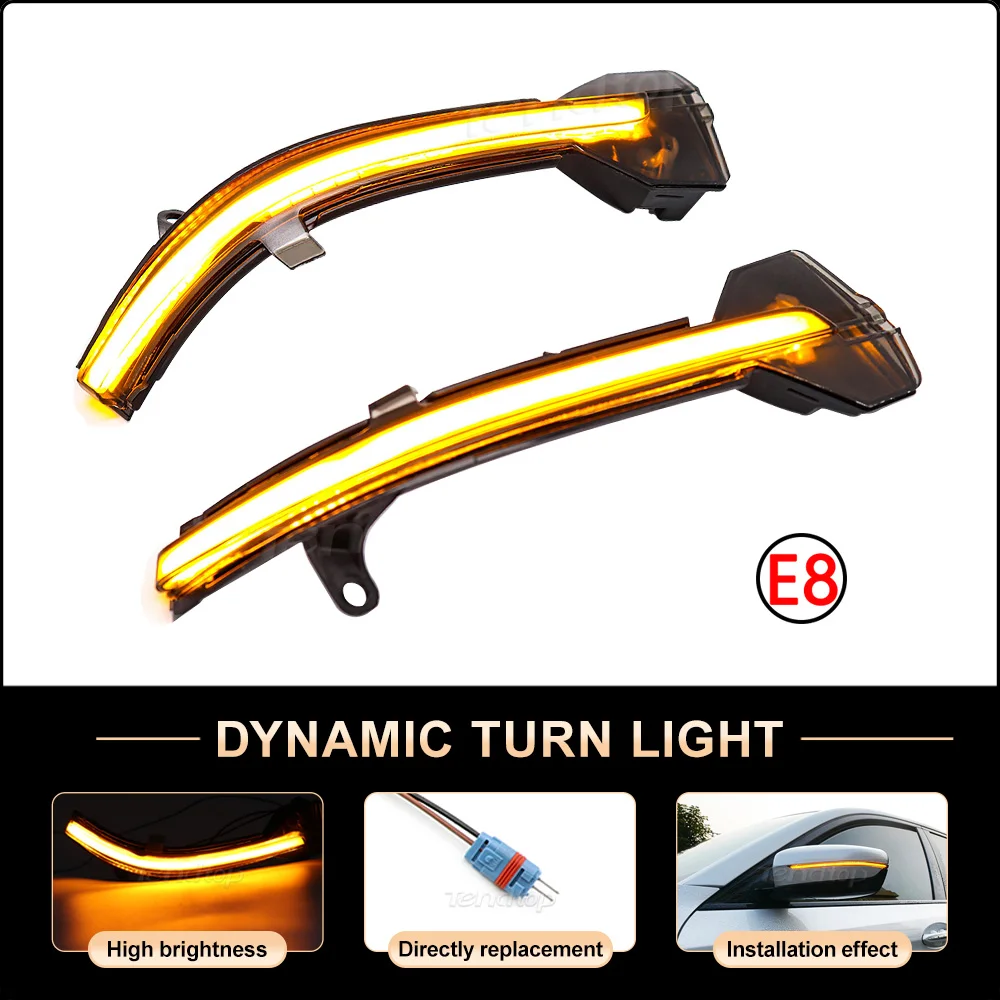 Scroll Dynamic Turn Signal Mirrors Lamp Flashing Car Tuning Indicator Light For BMW 5 6 7 Series F10 F11 F07 F06 F12 F13 F01