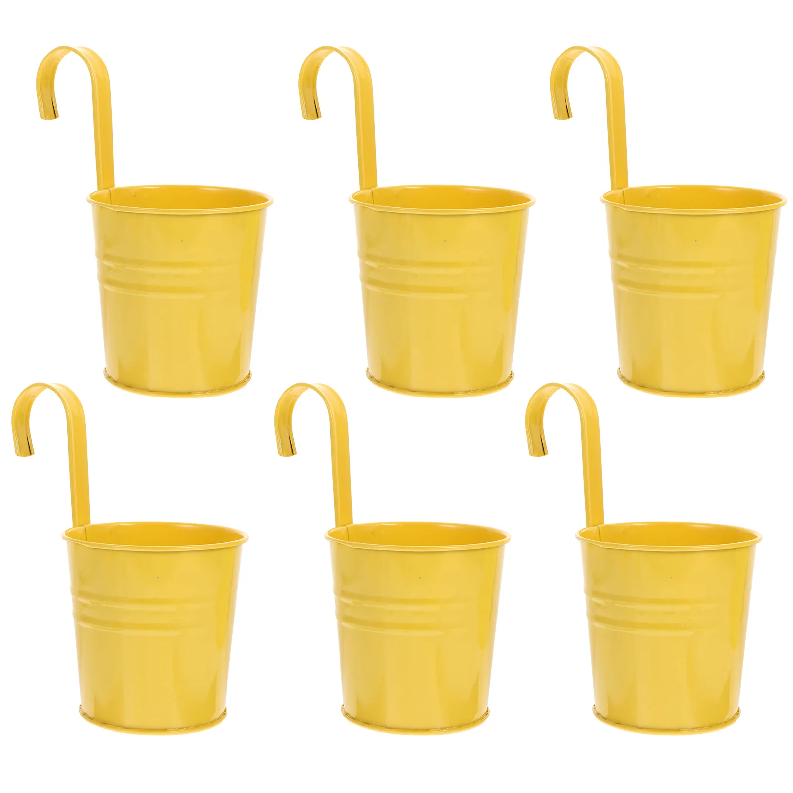 

6 PCS Hanging Tin Flower Bucket Detachable Pot Affordable Plant Container Planter Outdoor Holder Garden Decor Metal Iron