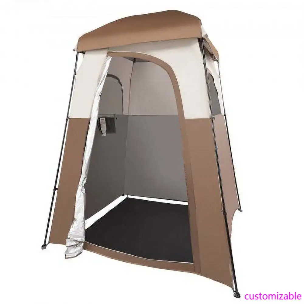 

Camping Shower Tent, 66" x 66" x 87" 1 Room Oversize Outdoor Portable Shelter, Privacy Tent with Detachable Top, Pockets