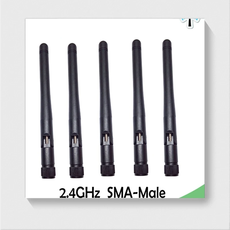 Griwi 10pcs 2.4g antenna 3dbi sma male wlan wifi 2.4ghz antene pbx iot module router tp link signal receiver antena high gain