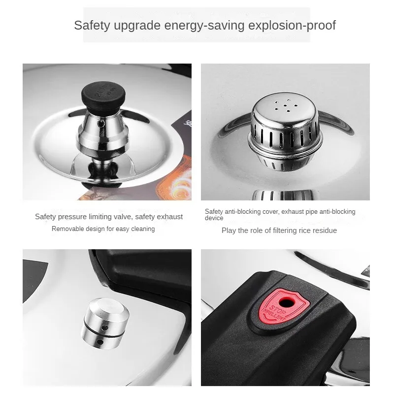ZENLO Large Capacity Pressure Cooker with Explosion Proof Food Grade Stainless Steel for Gas and Induction Cookers